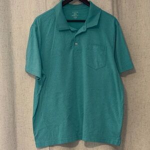 George Teal Short-Sleeve Polo with Chest Pocket